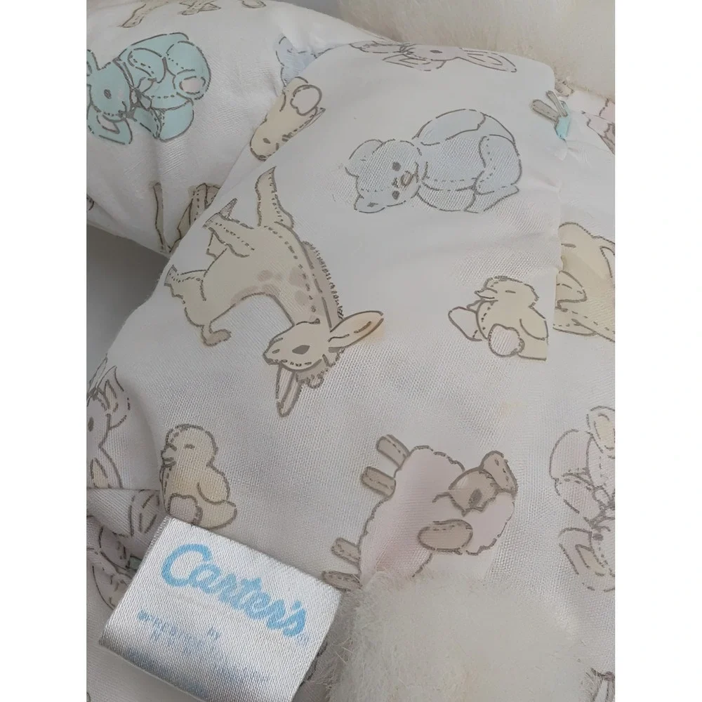 Carters‎ Prestige Rabbit Plush Bunny Terry Cloth Slippers 11 Inch Rattle Stuffed